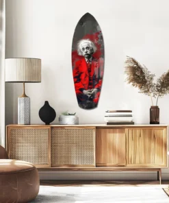 ksrf 2068 a einstein mood surfboard glasschilderij