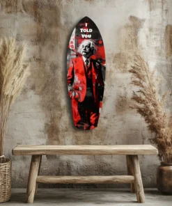 ksrf 2074 c I told you surfboard glasschilderij