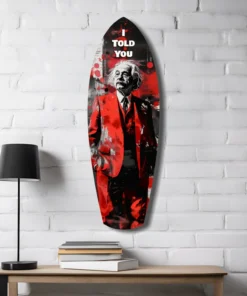ksrf 2074 d I told you surfboard glasschilderij