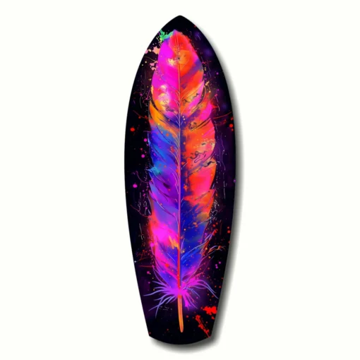Vogelveren Surfboard Glasschilderij