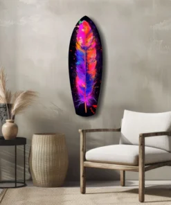 ksrf 2078 e vogelveren surfboard glasschilderij
