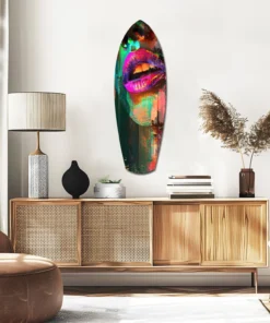 ksrf 2090 a lippen kleurrijk surfboard glasschilderij
