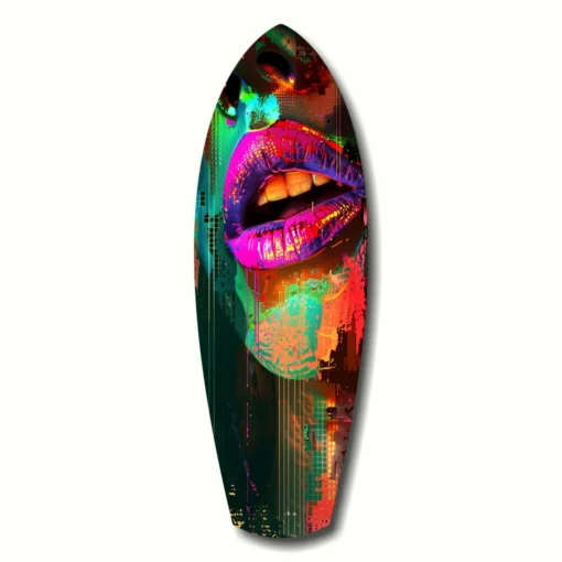ksrf 2090 b lippen kleurrijk surfboard glasschilderij