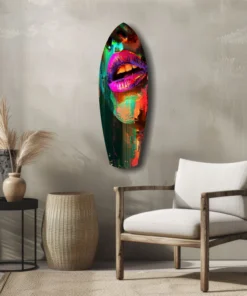 ksrf 2090 e lippen kleurrijk surfboard glasschilderij