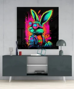 sdn 3033 retro rabbit glasschilderij