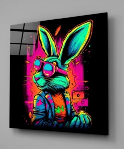 sdn 3033 a retro rabbit glasschilderij