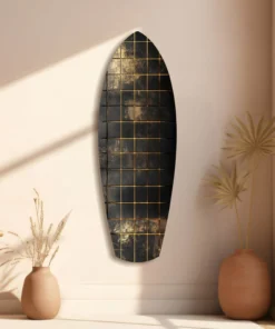srf 1004 e gouden surfboard glasschilderij