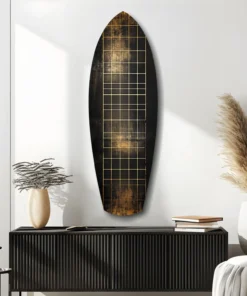 srf 1005 d goud surfboard glasschilderij