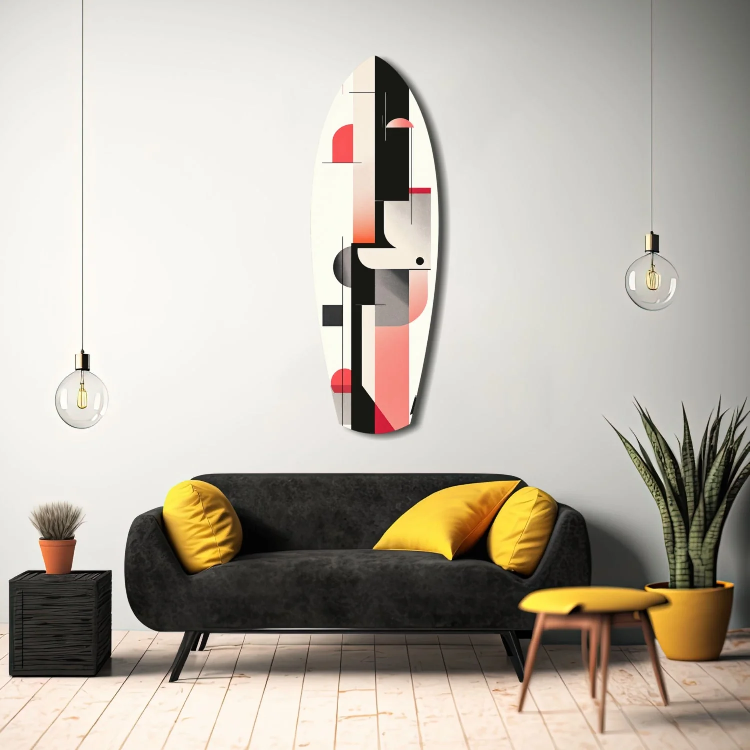srf 1006 f moderne golf surfboard glasschilderij