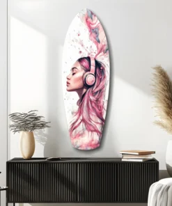 srf 1007 d dreamwave beats surfboard glasschilderij