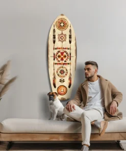 Aztech Patronen Surfboard Glasschilderij - Afbeelding 4