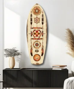 Aztech Patronen Surfboard Glasschilderij - Afbeelding 3