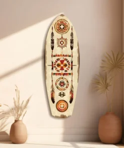 Alternative view of Aztech Patronen Surfboard Glasschilderij