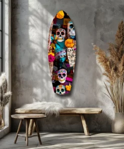 srf 1010 a schedels surfboard glasschilderij