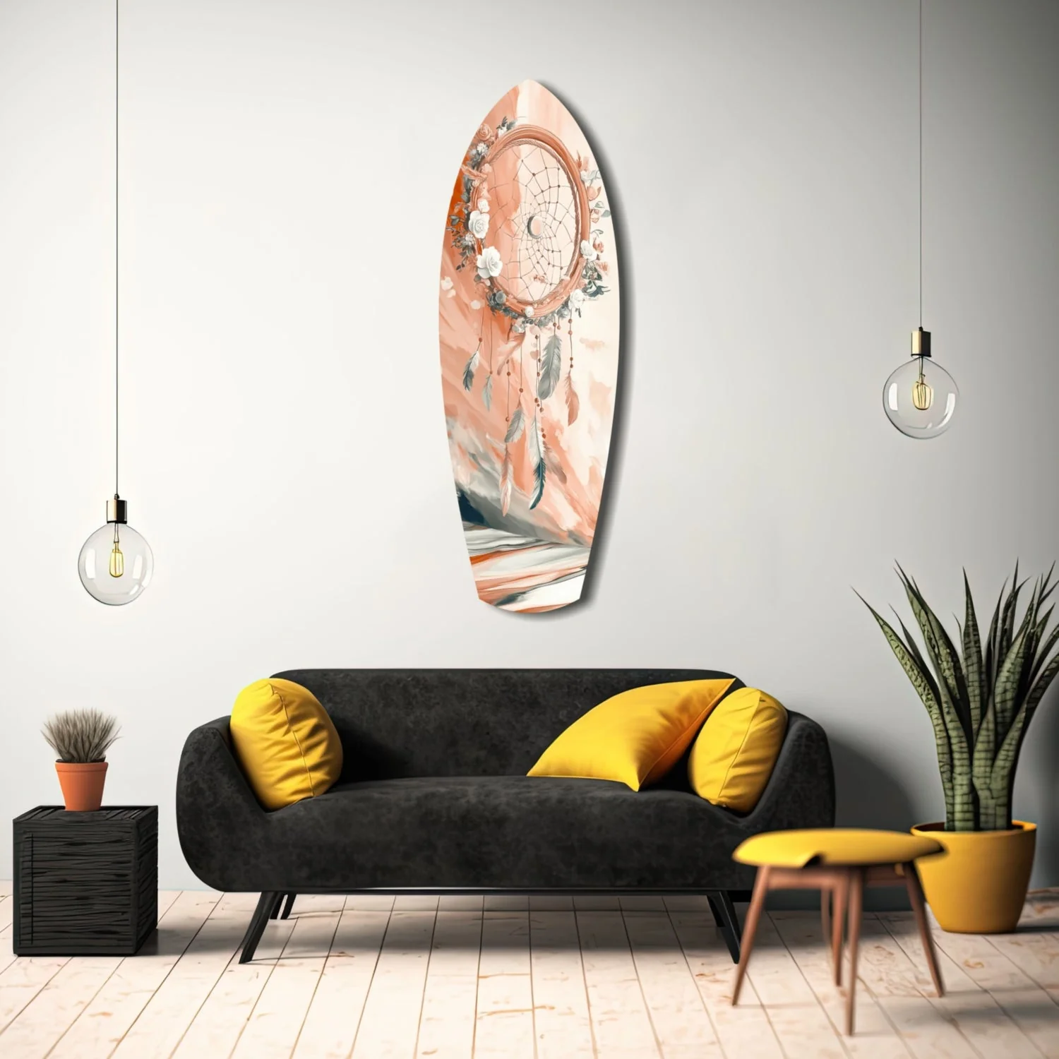 srf 1012 f dromenvanger surfboard glasschilderij