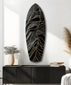 srf 1014 d gouden lijnen surfboard glasschilderij