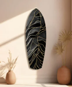 srf 1014 e gouden lijnen surfboard glasschilderij