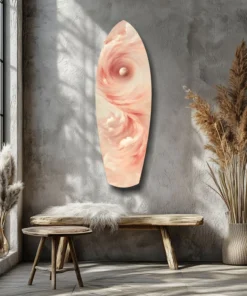 Roze Werveling Surfboard Glasschilderij - Afbeelding 7