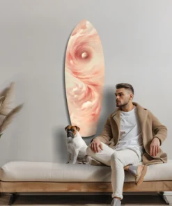 Roze Werveling Surfboard Glasschilderij - Afbeelding 8