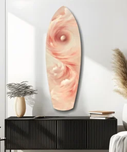 Roze Werveling Surfboard Glasschilderij - Afbeelding 9