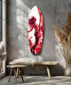 srf 1017 a soul of the music surfboard glasschilderij