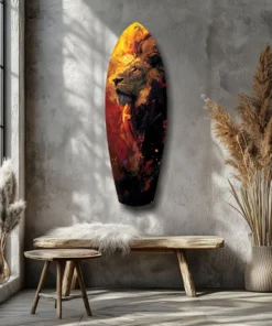 srf 2047 a trots van de leeuw surfboard glasschilderij
