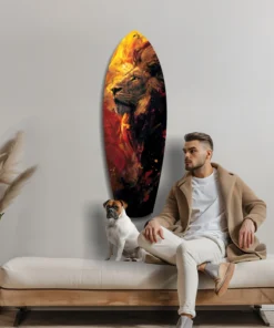 srf 2047 c trots van de leeuw surfboard glasschilderij