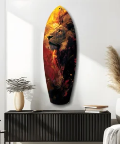 srf 2047 d trots van de leeuw surfboard glasschilderij