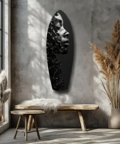 srf 2055 a grafiet surfboard glasschilderij