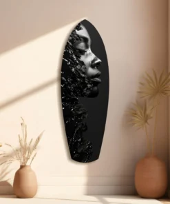 srf 2055 e grafiet surfboard glasschilderij
