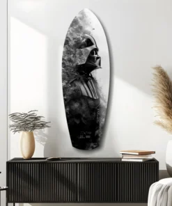 srf 2064 d dark force surfboard glasschilderij