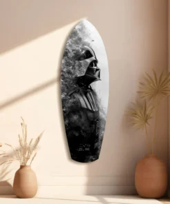 srf 2064 e dark force surfboard glasschilderij