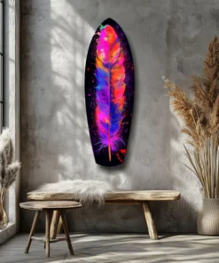 srf 2078 a vogelveren surfboard glasschilderij