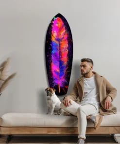 srf 2078 c vogelveren surfboard glasschilderij