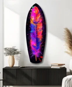 srf 2078 d vogelveren surfboard glasschilderij