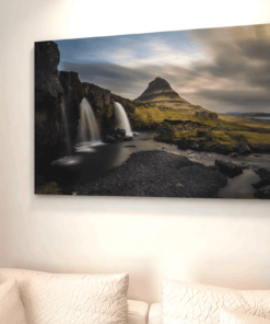 ALIVA 1464 waterval en berg canvas schilderij c