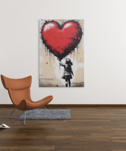 ALIVA 1466 meisje en hart graffiti schilderij b min