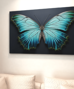 Blauwe Vlinder Canvas Schilderij