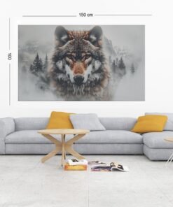 ALIVA 1471 wilde dier wolf schilderij g