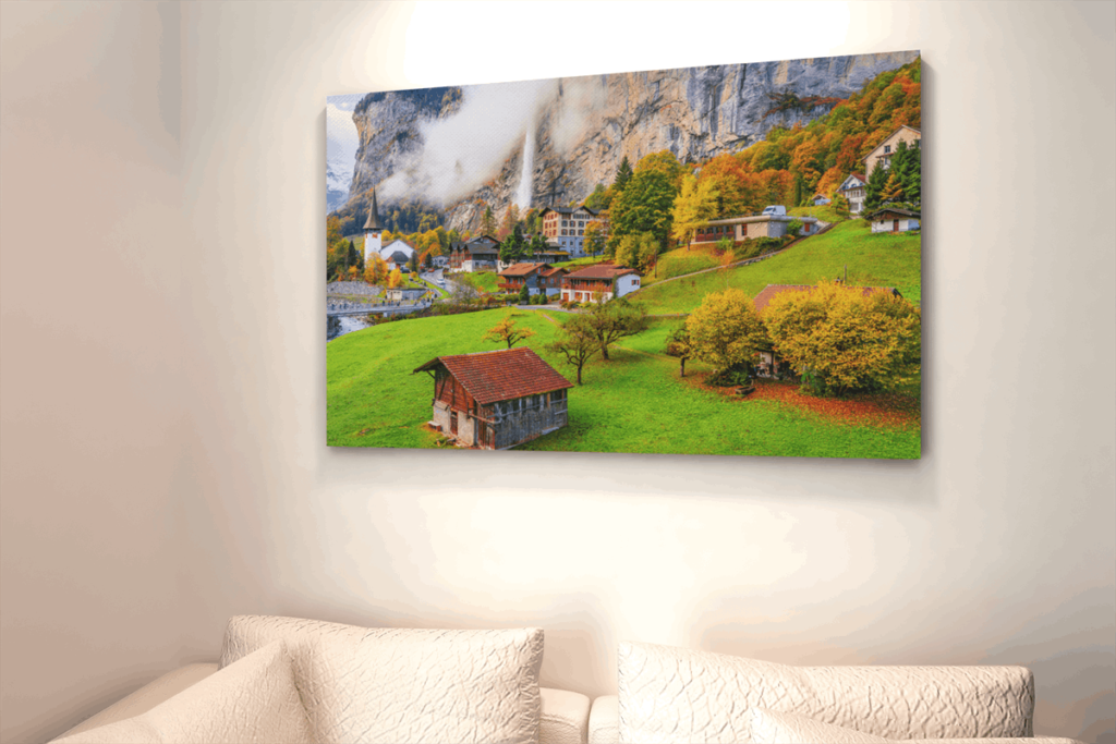Landschappen Dorp Canvas Schilderij