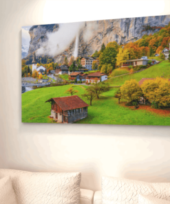 Landschappen Dorp Canvas Schilderij