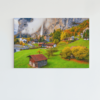 ALIVA 1473 landschap dorp canvas schilderij b