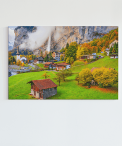 Landschappen Dorp Canvas Schilderij
