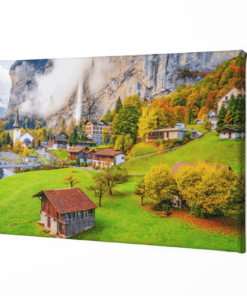Alternative view of Landschappen Dorp Canvas Schilderij