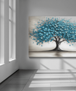ALIVA 1476 canvas schilderij levensboom blauw b