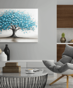 ALIVA 1476 canvas schilderij levensboom blauw c