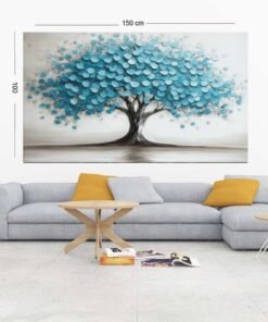 ALIVA 1476 canvas schilderij levensboom blauw e
