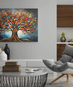 ALIVA 1477 Levensboom kleurrijke kunst sachilderij c