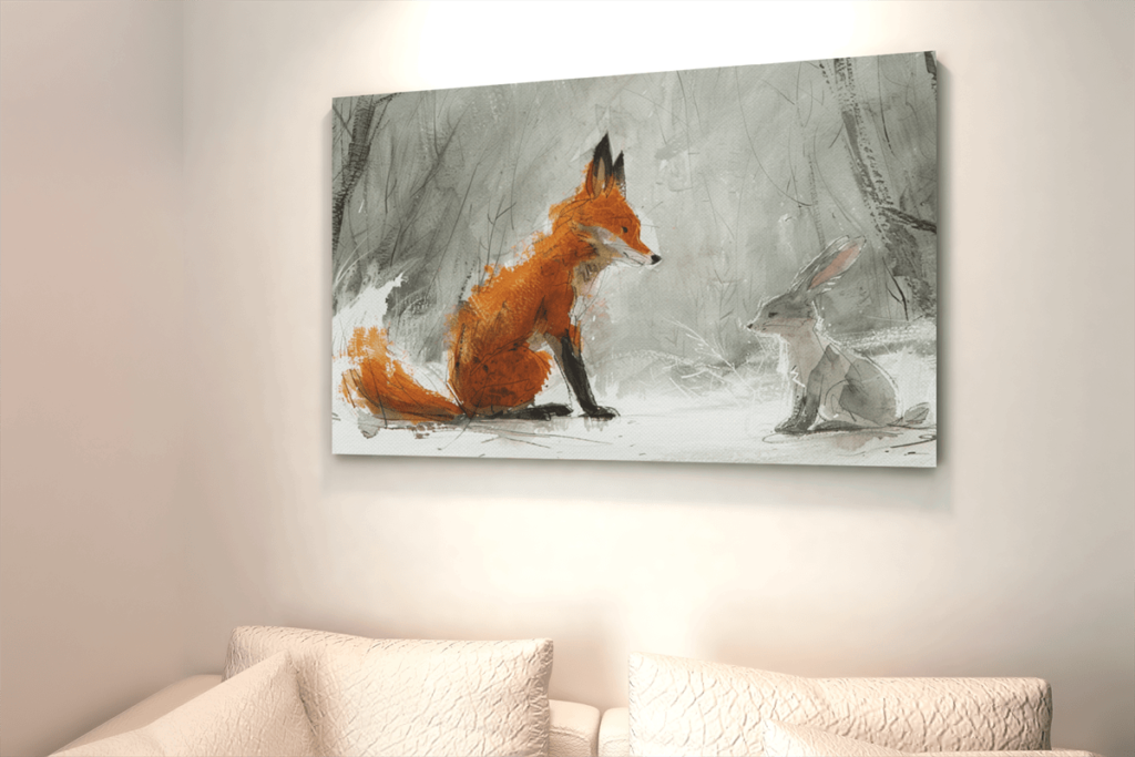 Vos en Haas Canvas Schilderij