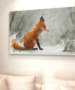 Vos en Haas Canvas Schilderij